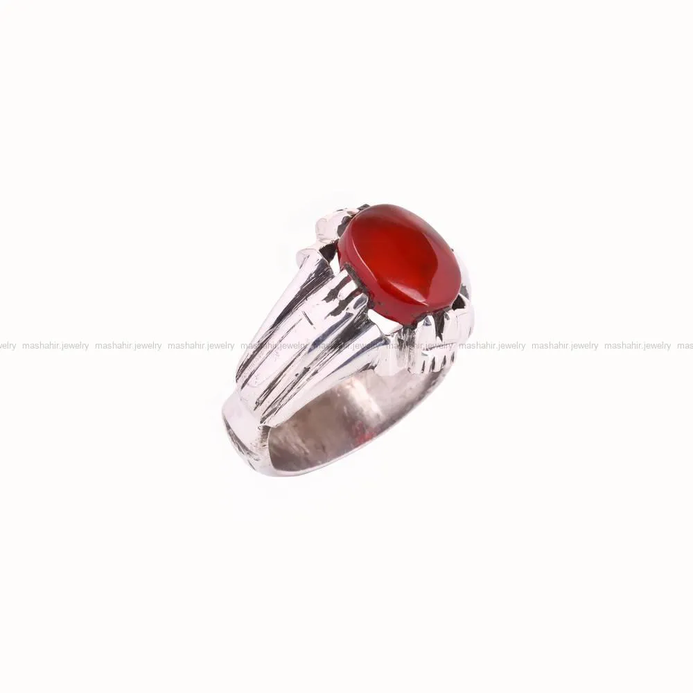 انگشتر عقیق مردانه کد 4862