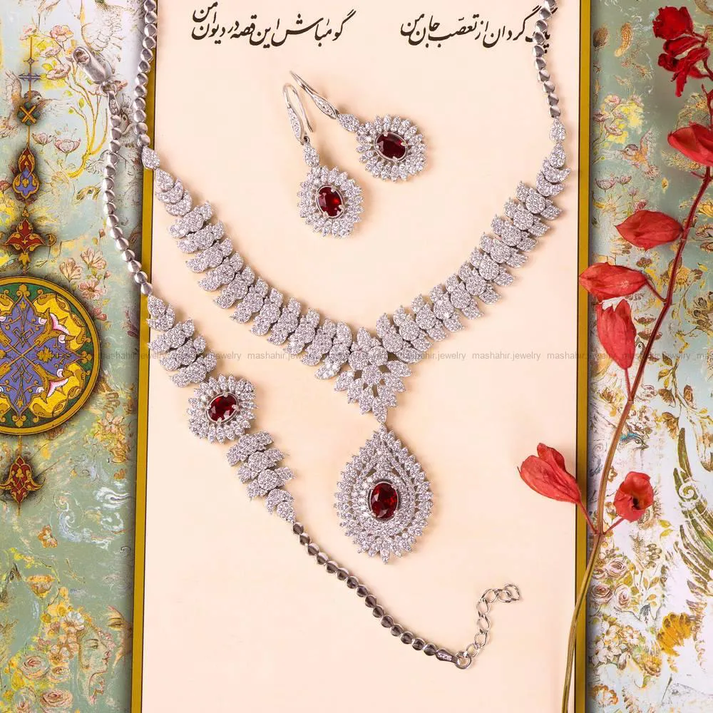 سرویس طرح یاقوت سرخ زنانه کد 4705