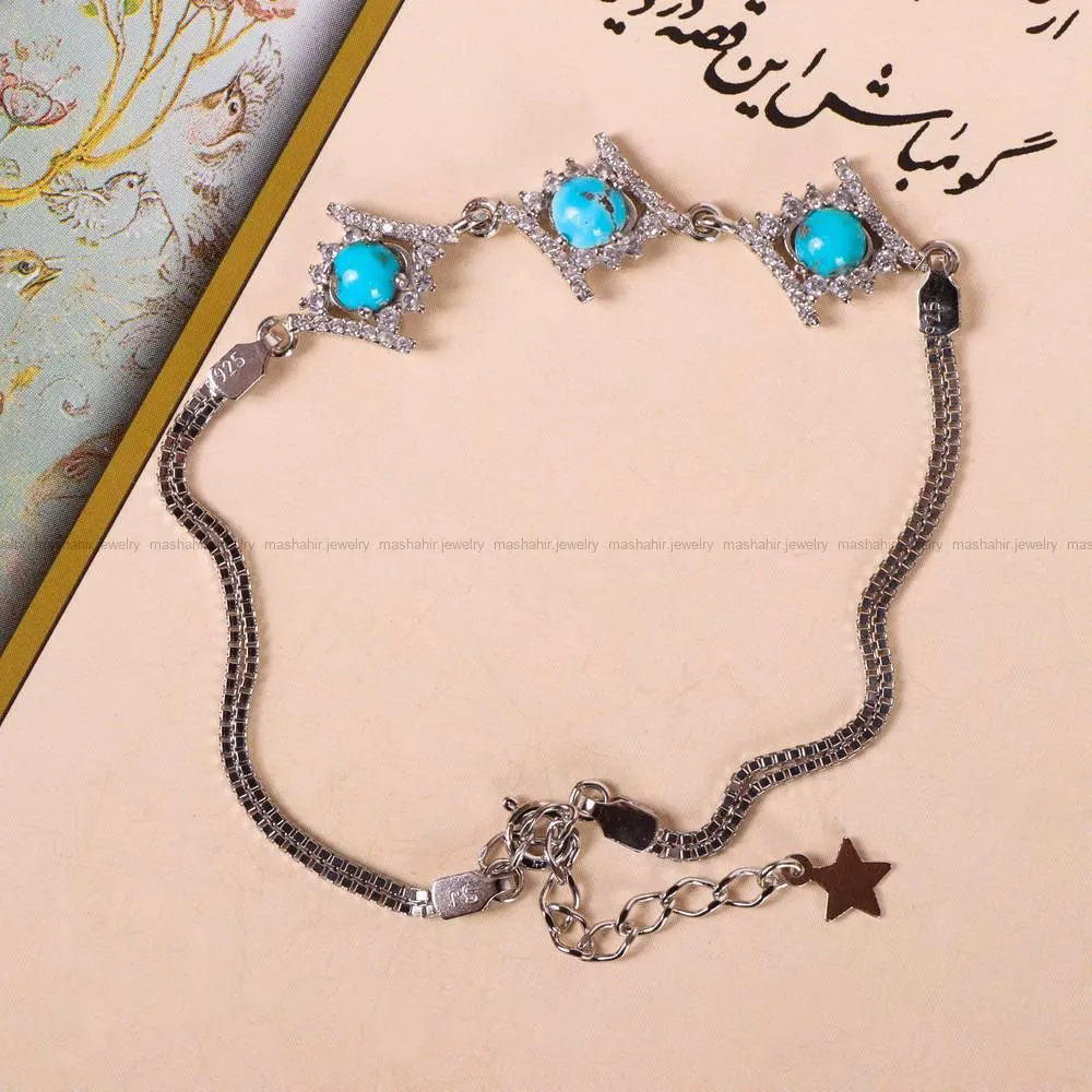 دستبند فیروزه زنانه کد 4840