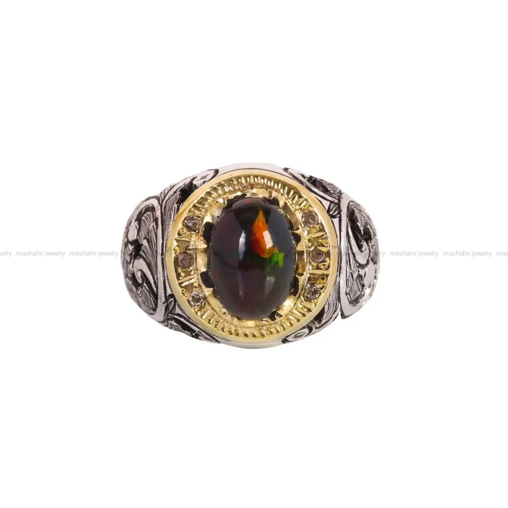 انگشتر اوپال مردانه کد 5048