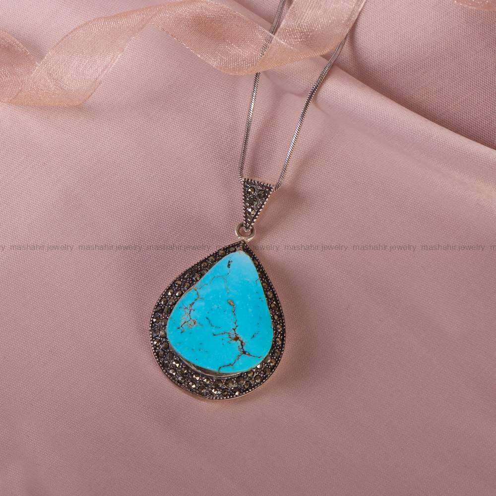 گردنبند فیروزه زنانه کد 5184