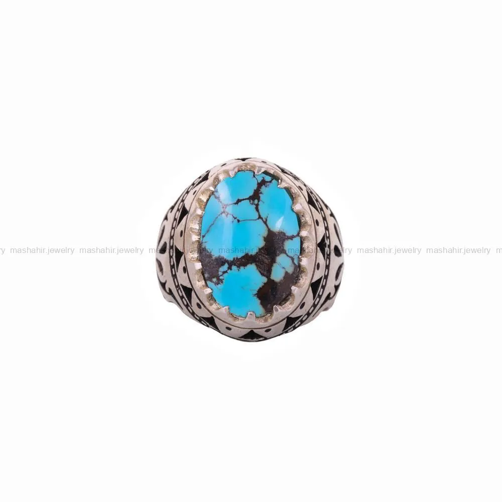 انگشتر فیروزه شجری مردانه کد 5150