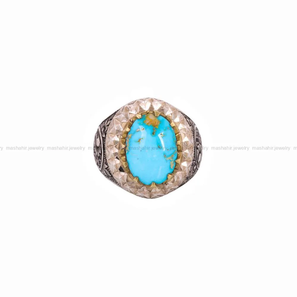 انگشتر فیروزه شجری مردانه کد 5155