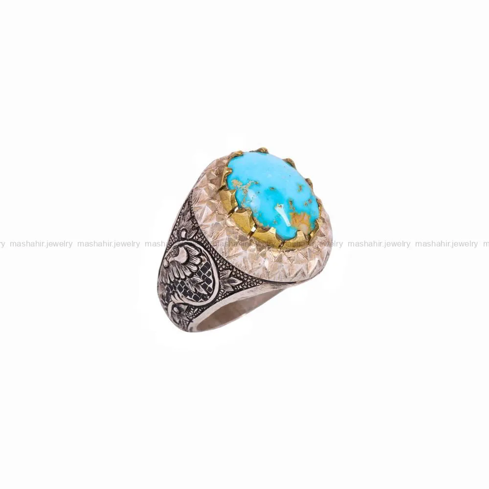 انگشتر فیروزه شجری مردانه کد 5155