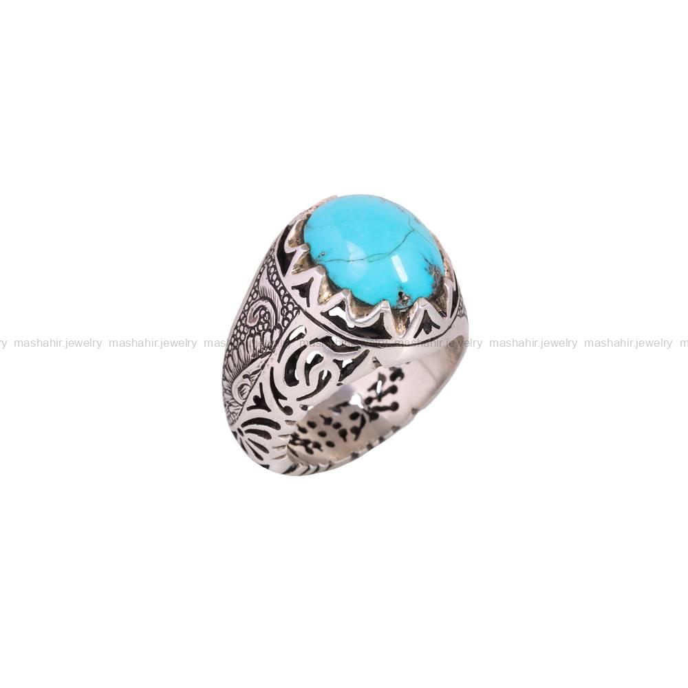 انگشتر فیروزه شجری مردانه کد 5174