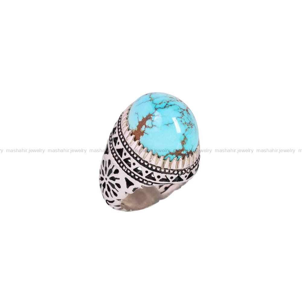 انگشتر فیروزه شجری مردانه کد 5175