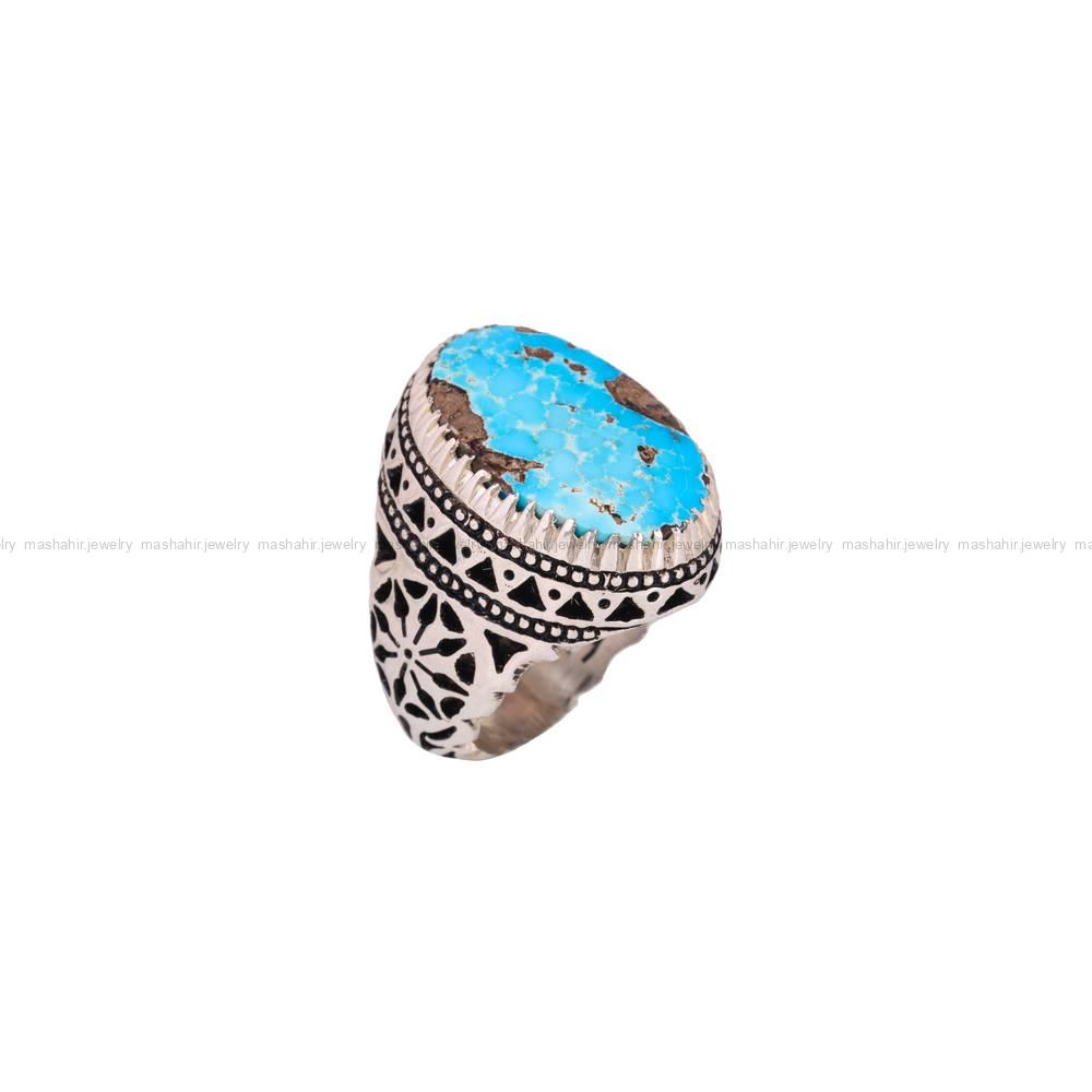 انگشتر فیروزه شجری مردانه کد 5177