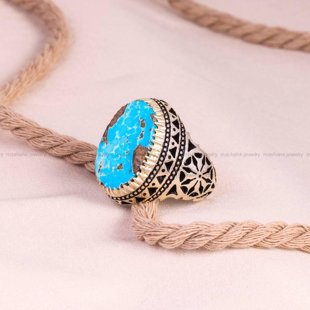 انگشتر فیروزه شجری مردانه کد 5177