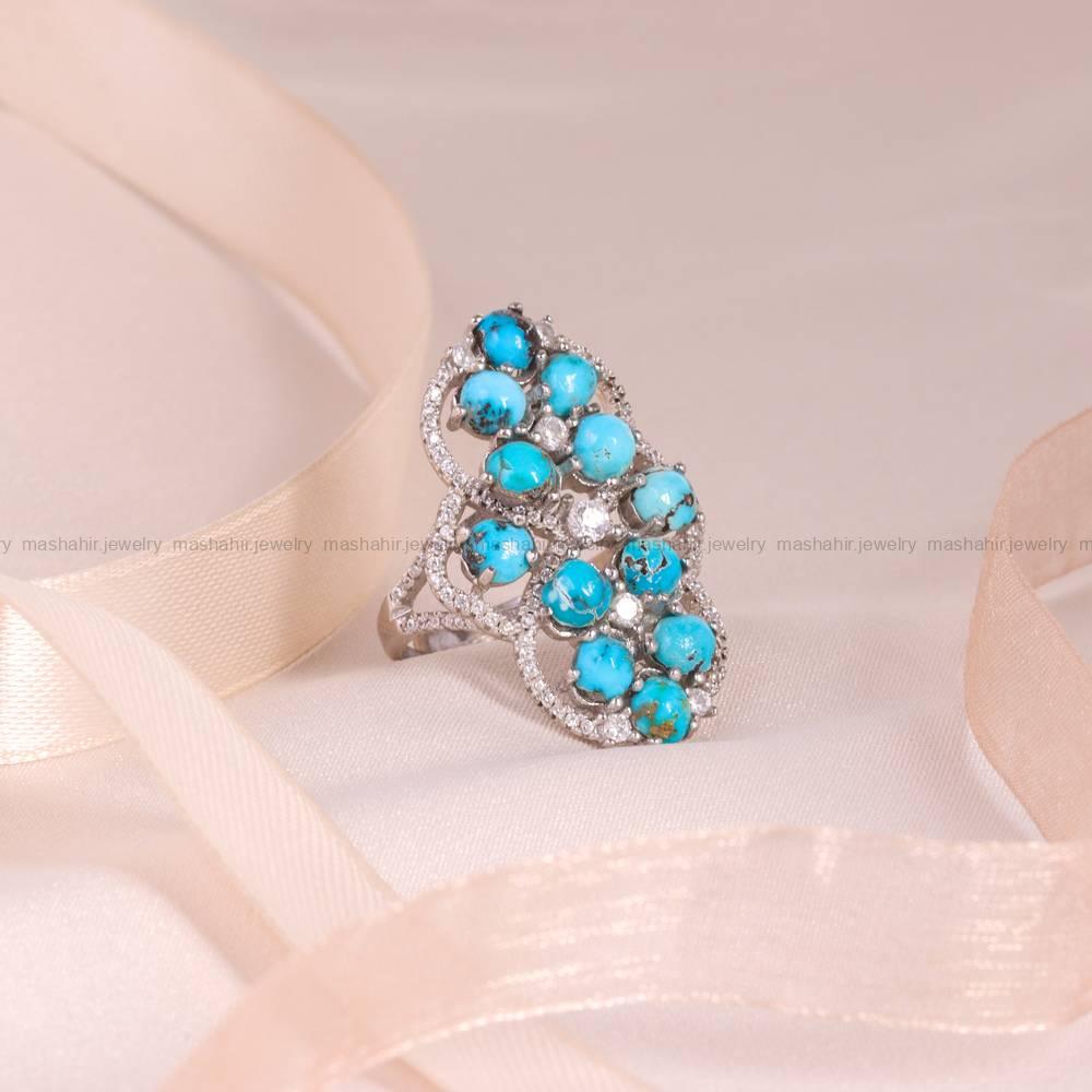 انگشتر فیروزه شجری زنانه کد 5318