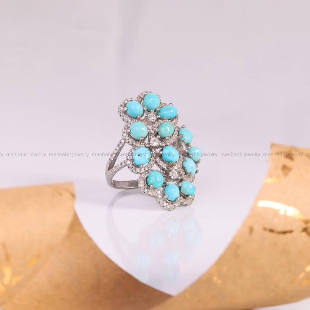 انگشتر فیروزه شجری زنانه کد 5357