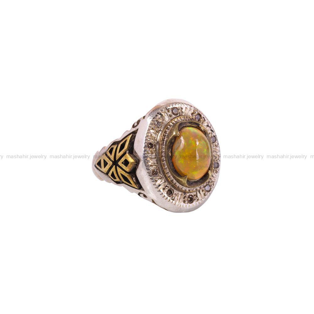 انگشتر اوپال مردانه کد 3528