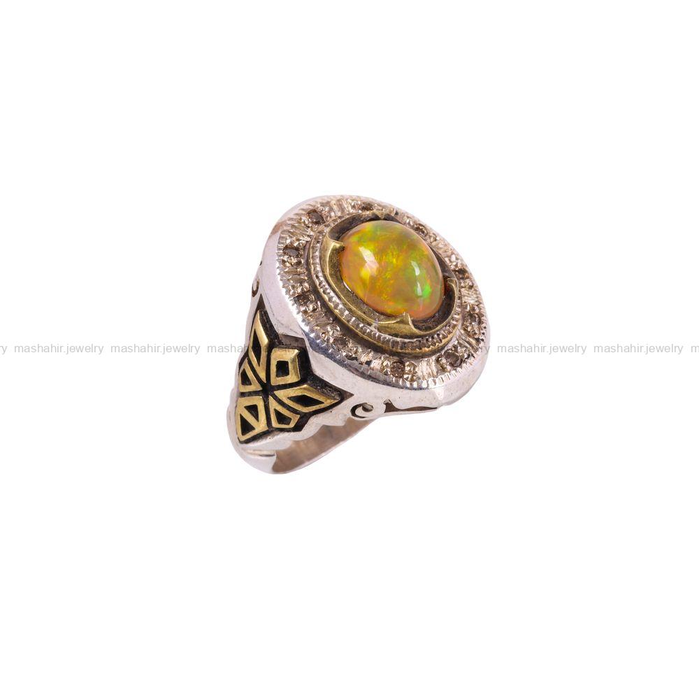 انگشتر اوپال مردانه کد 3528