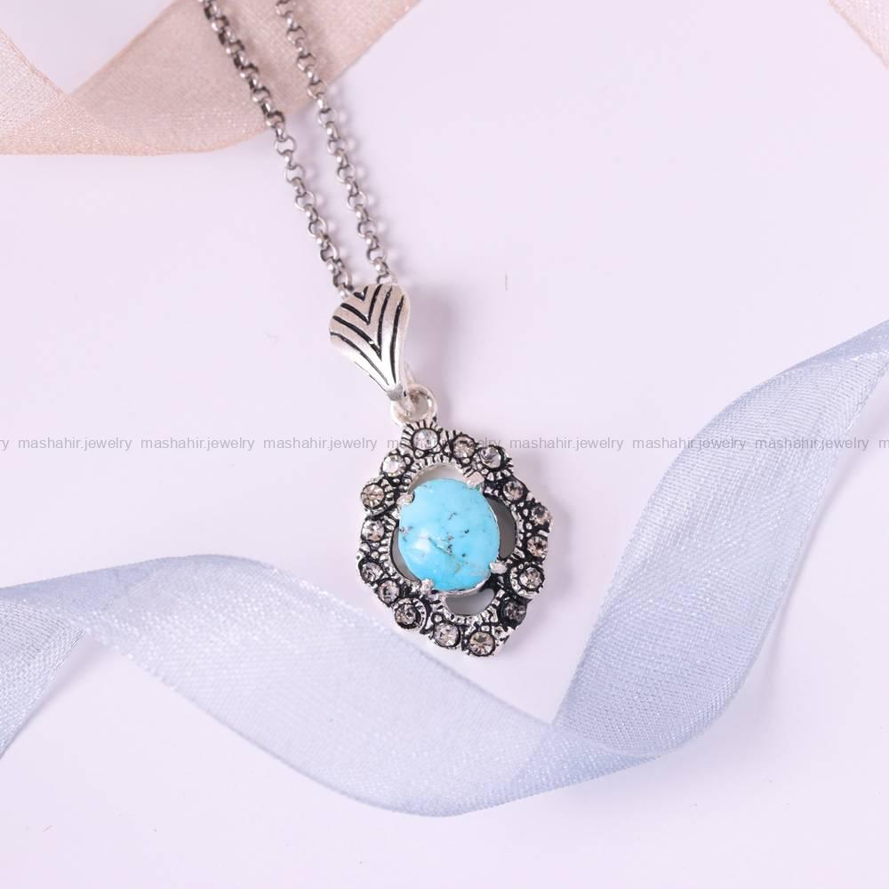 گردنبند فیروزه زنانه کد 5415
