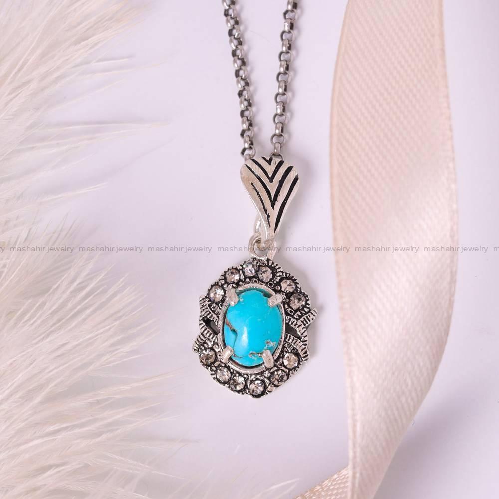 گردنبند فیروزه زنانه کد 5427