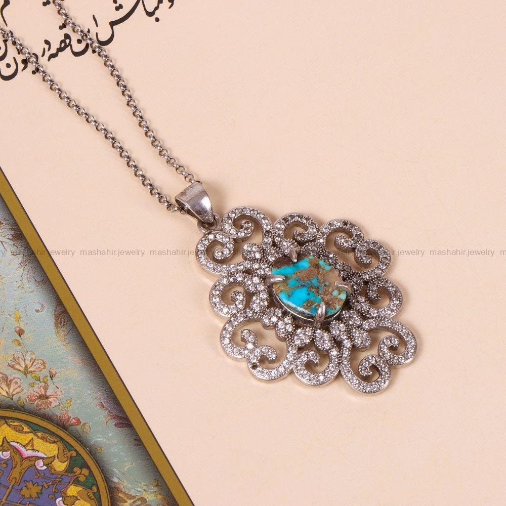 گردنبند فیروزه زنانه کد 3509