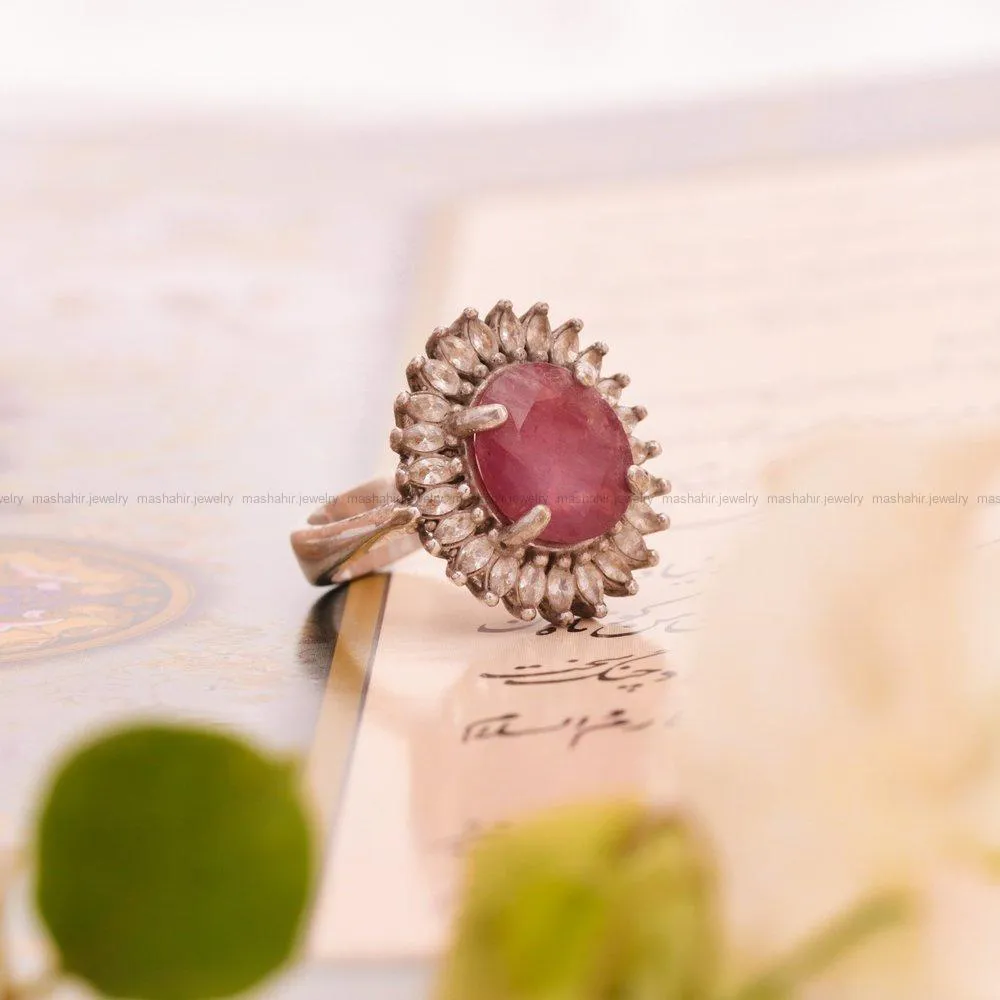 انگشتر یاقوت سرخ زنانه کد 1696