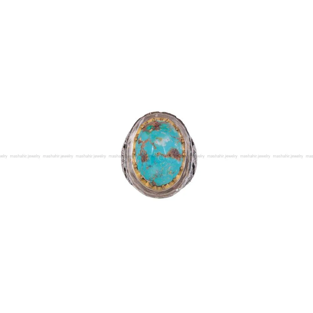 انگشتر فیروزه شجری مردانه کد 1794