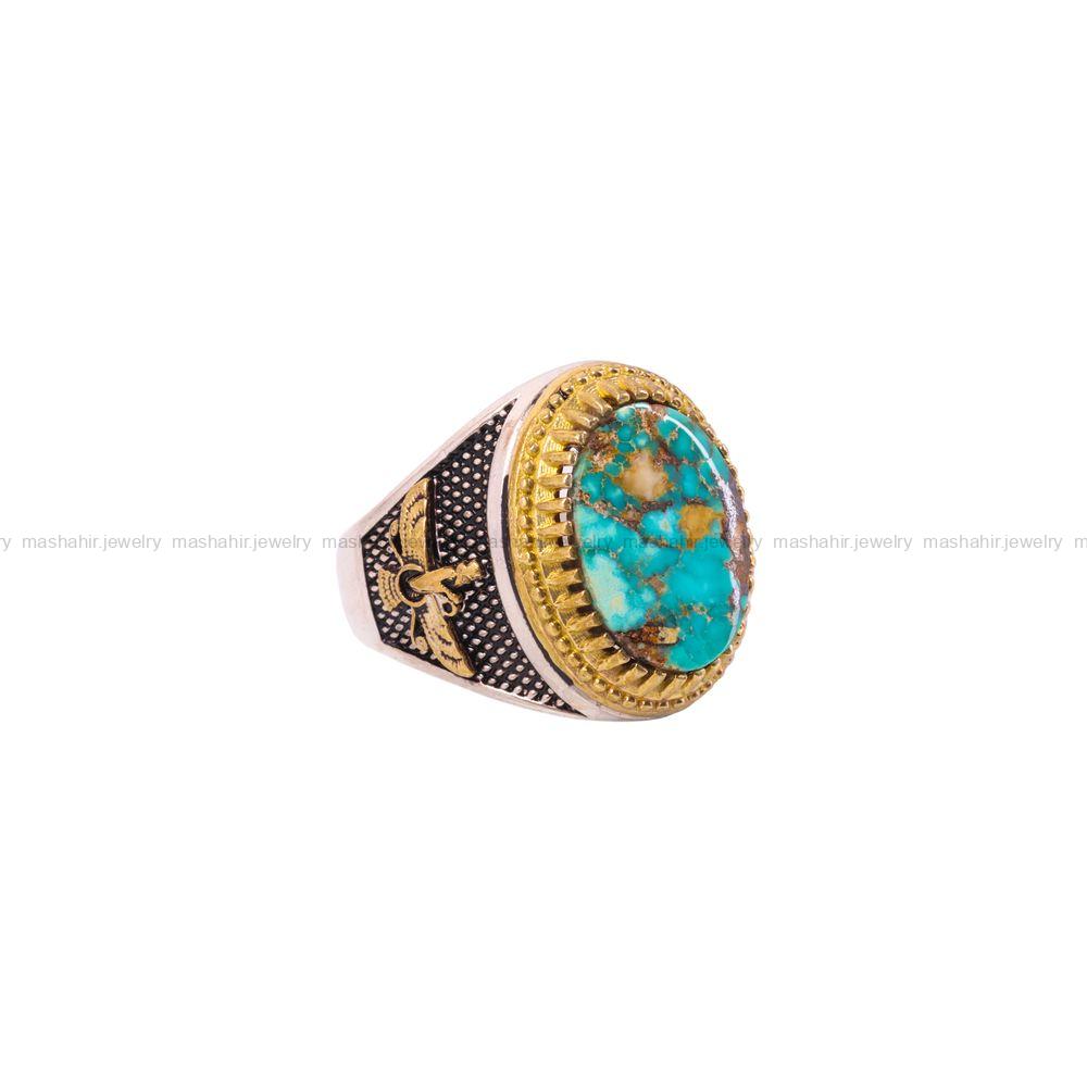 انگشتر فیروزه شجری مردانه کد 3805