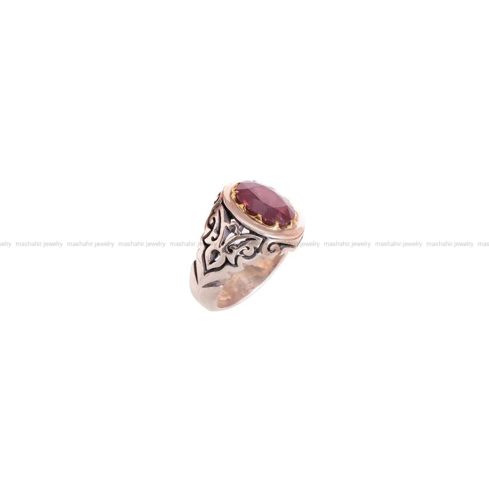 انگشتر یاقوت سرخ مردانه کد 832