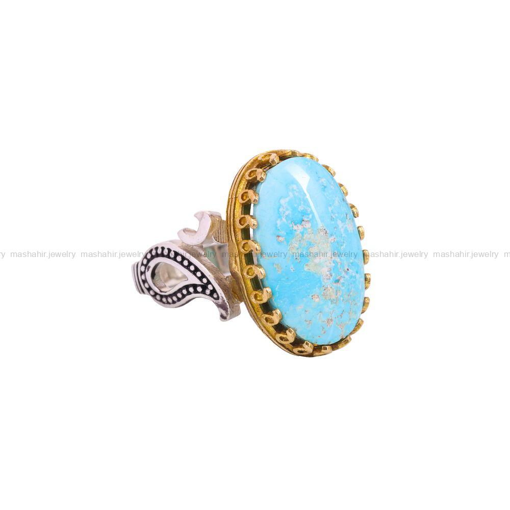 انگشتر فیروزه شجری مردانه کد 3770