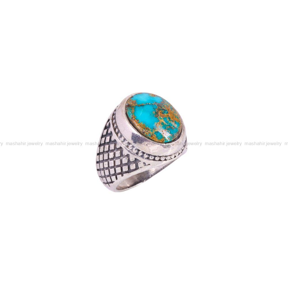 انگشتر فیروزه شجری مردانه کد 3773