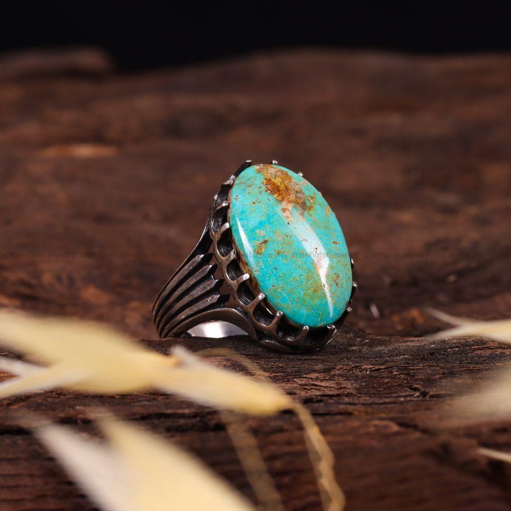 انگشتر فیروزه شجری مردانه کد 3801