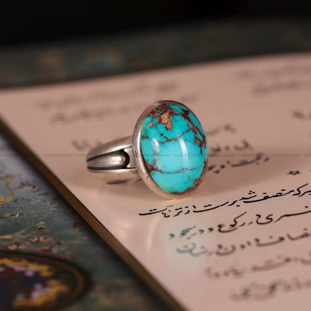انگشتر فیروزه شجری مردانه کد 2089