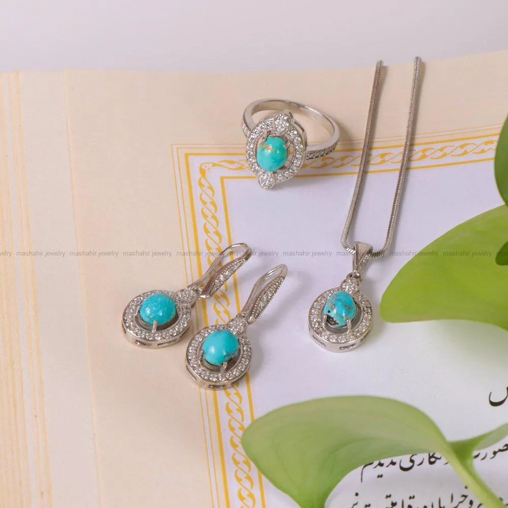 نیم ست فیروزه زنانه کد 2134