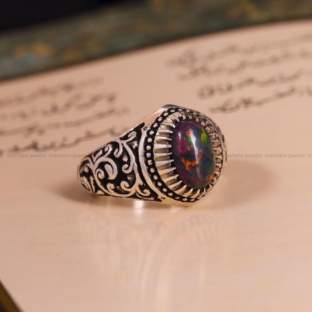 انگشتر اوپال مردانه کد 4028