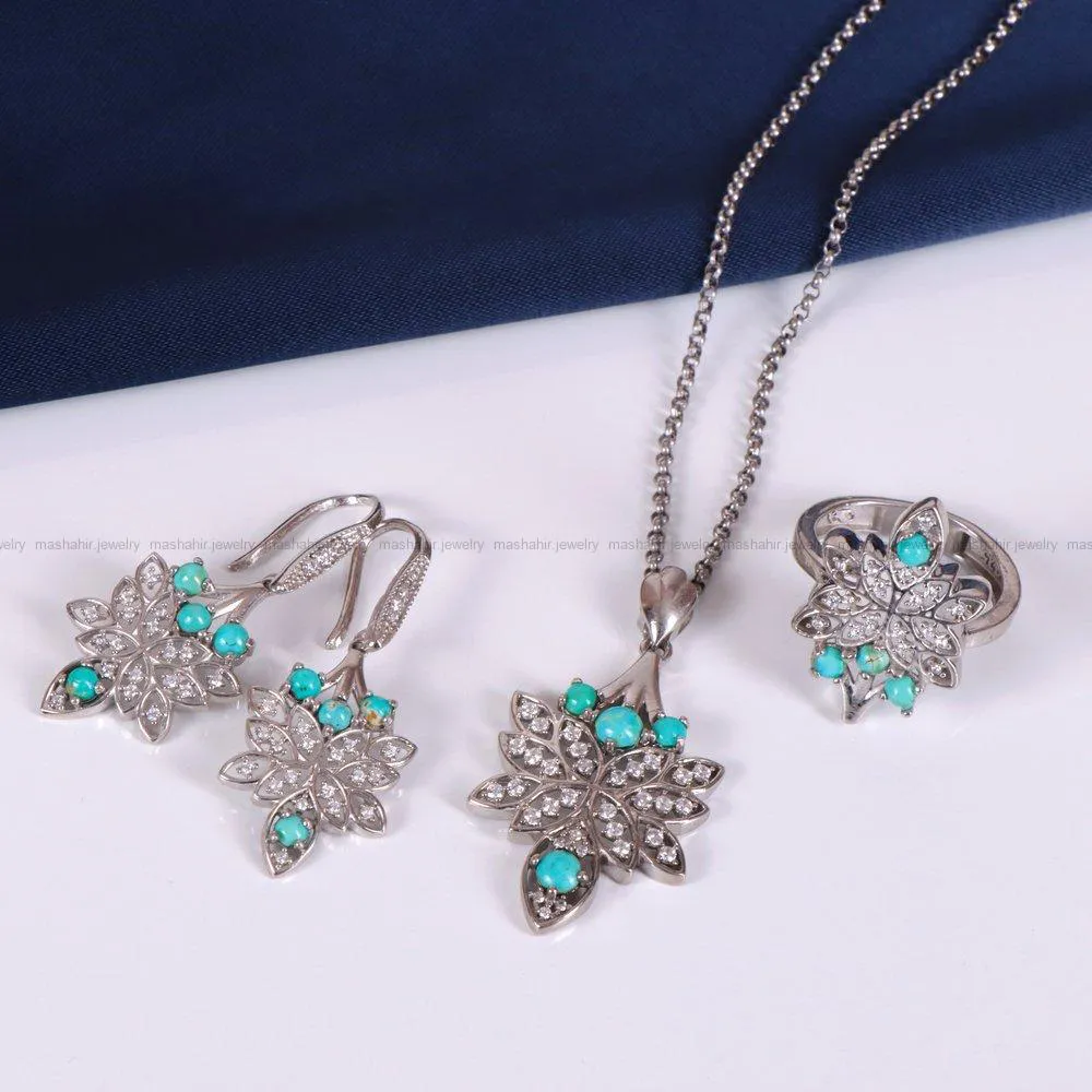 نیم ست فیروزه زنانه کد 2282