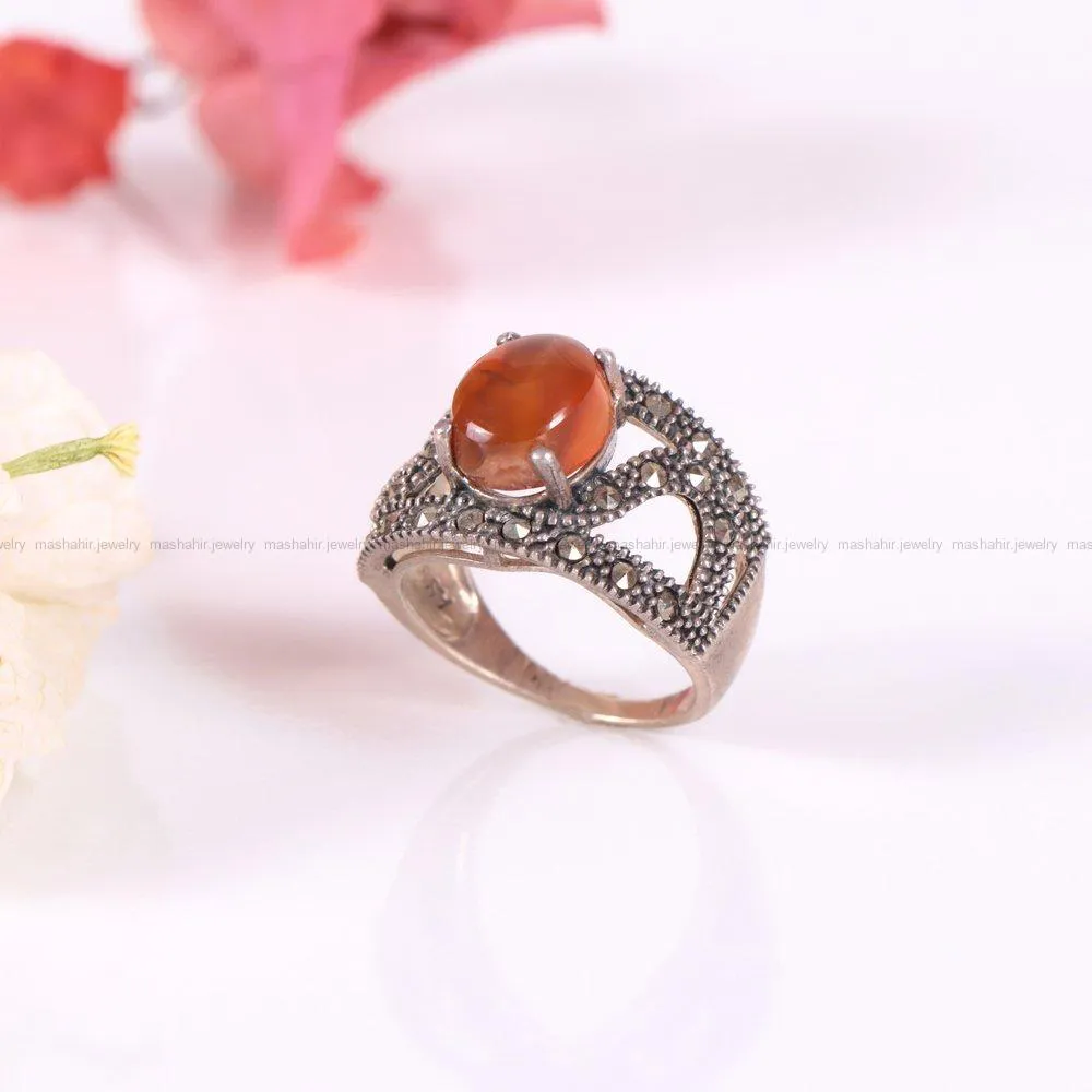 انگشتر عقیق زنانه کد 2302