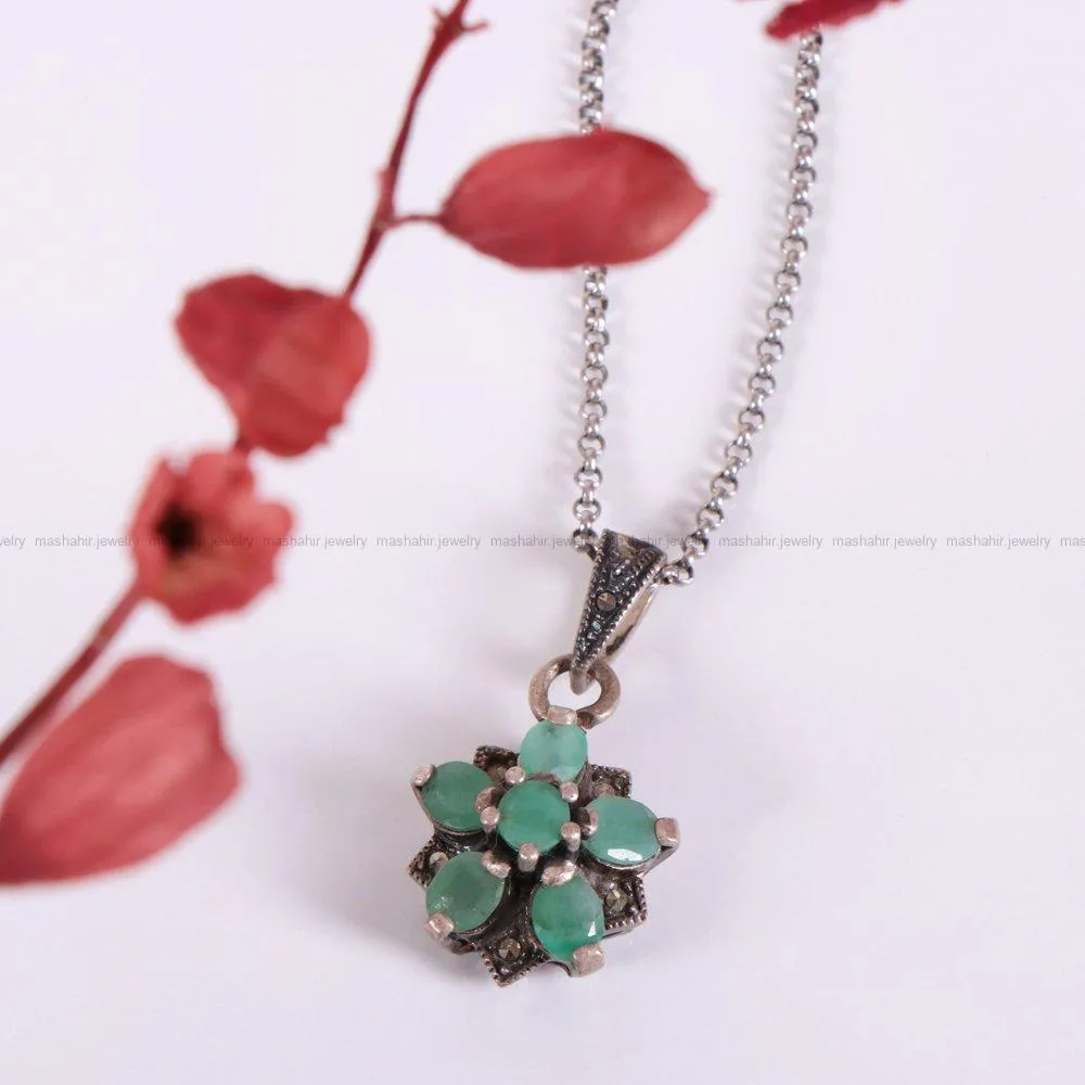 گردنبند زمرد زنانه کد 2315