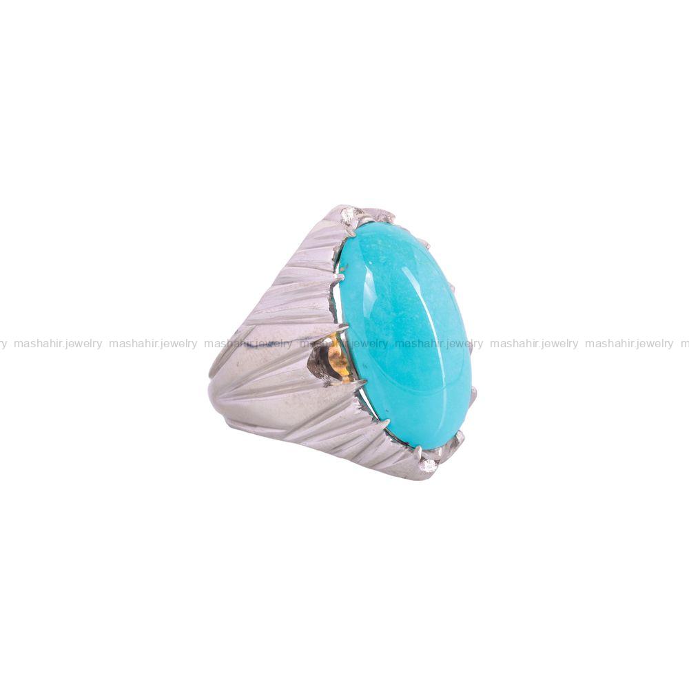 انگشتر فیروزه عجمی مردانه کد 3085