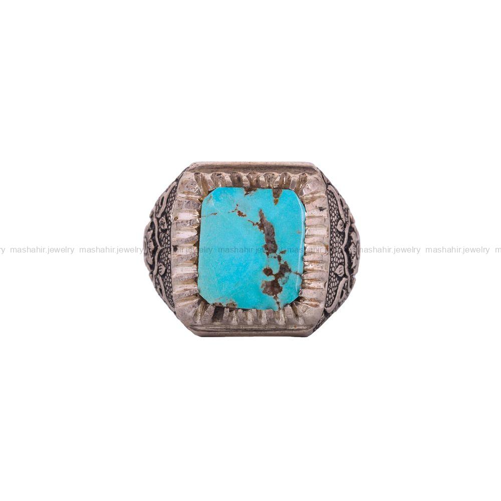 انگشتر فیروزه شجری مردانه کد 3306