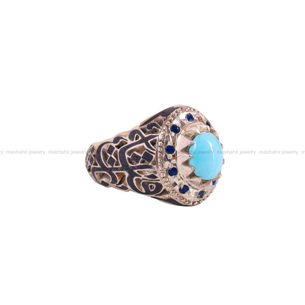 انگشتر فیروزه عجمی مردانه کد 3332