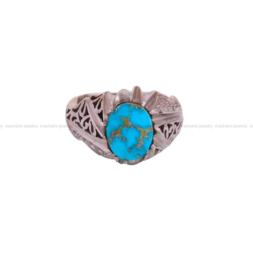 انگشتر فیروزه شجری مردانه کد 3335