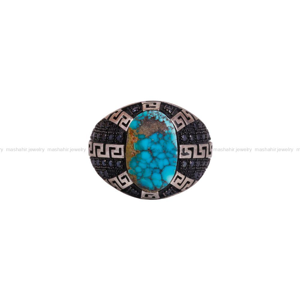 انگشتر فیروزه شجری مردانه کد 3259
