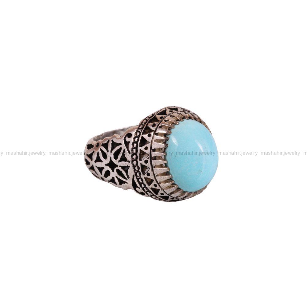 انگشتر فیروزه عجمی مردانه کد 3265