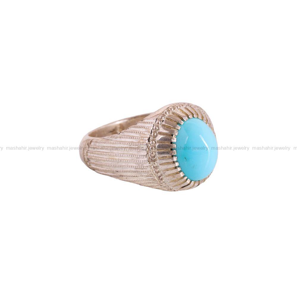 انگشتر فیروزه عجمی مردانه کد 3269
