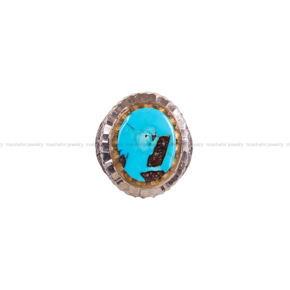 انگشتر فیروزه شجری مردانه کد 3218
