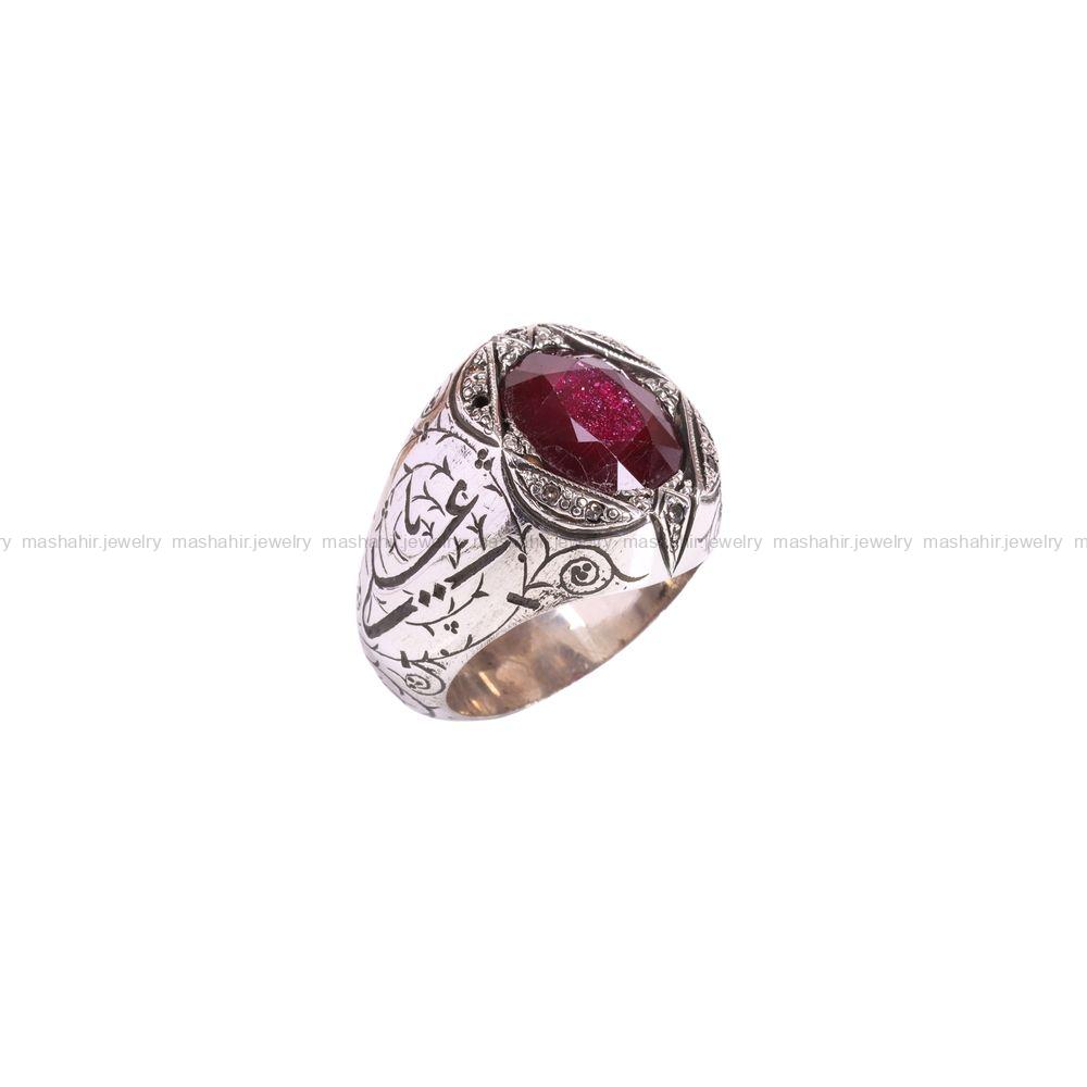 انگشتر یاقوت سرخ مردانه کد 3433