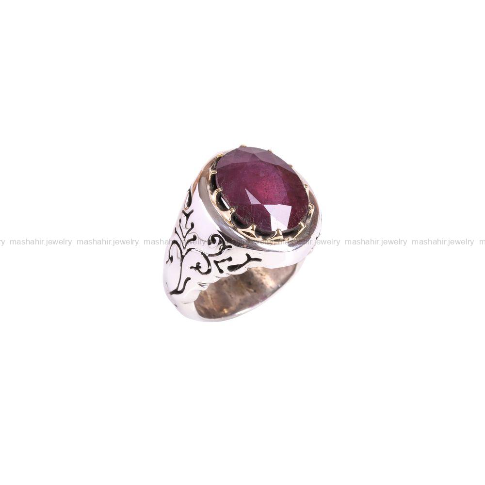 انگشتر یاقوت سرخ مردانه کد 3436