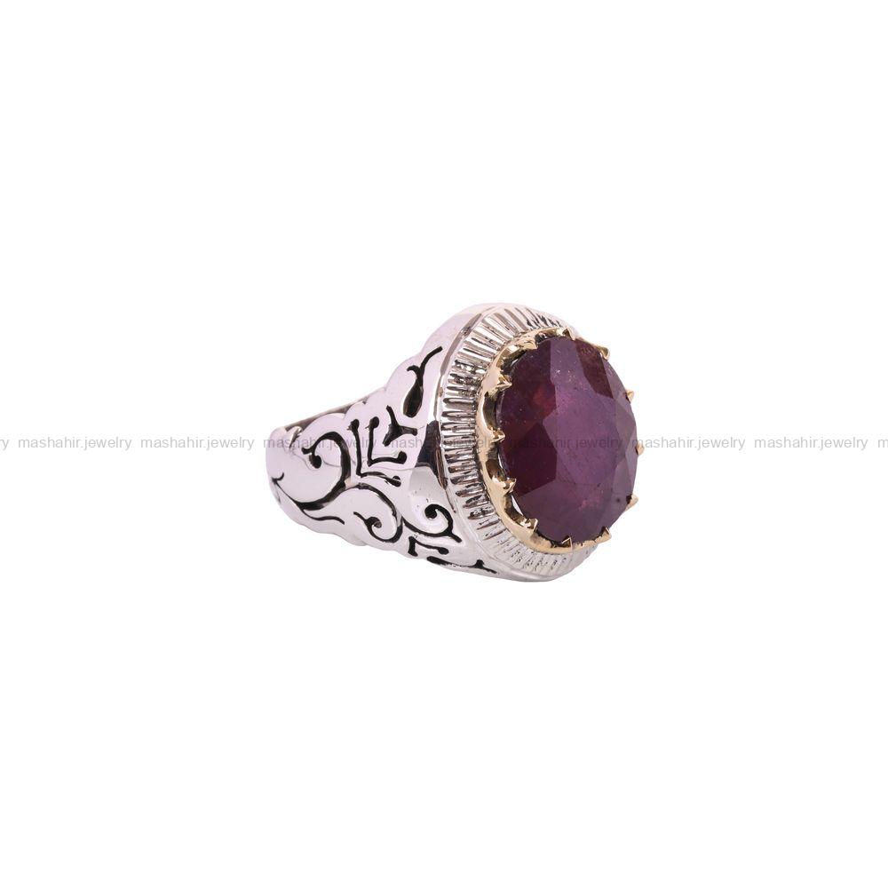 انگشتر یاقوت سرخ مردانه کد 3595
