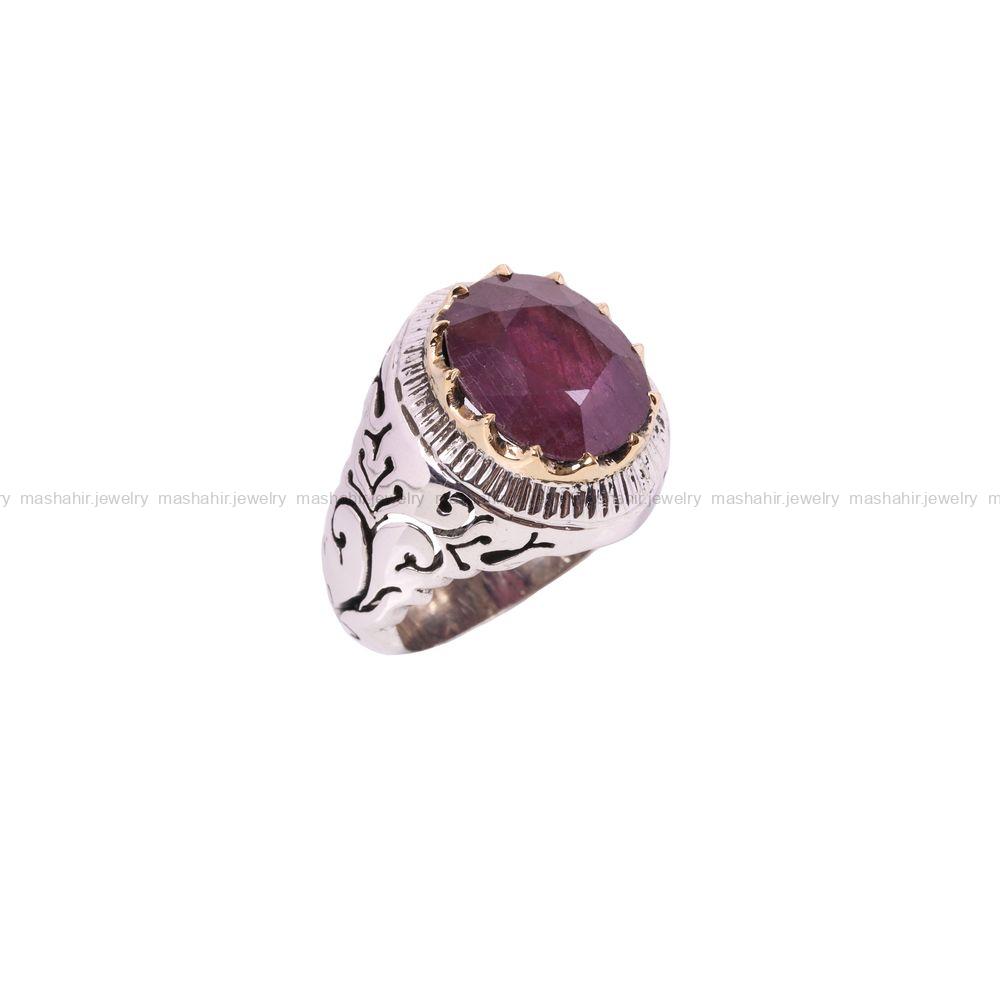 انگشتر یاقوت سرخ مردانه کد 3595