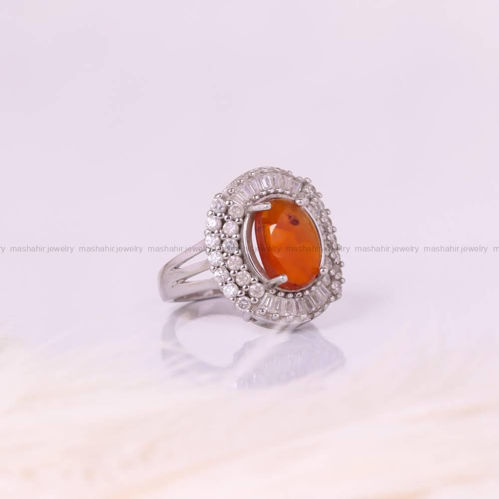انگشتر عقیق یمن زنانه کد 5622