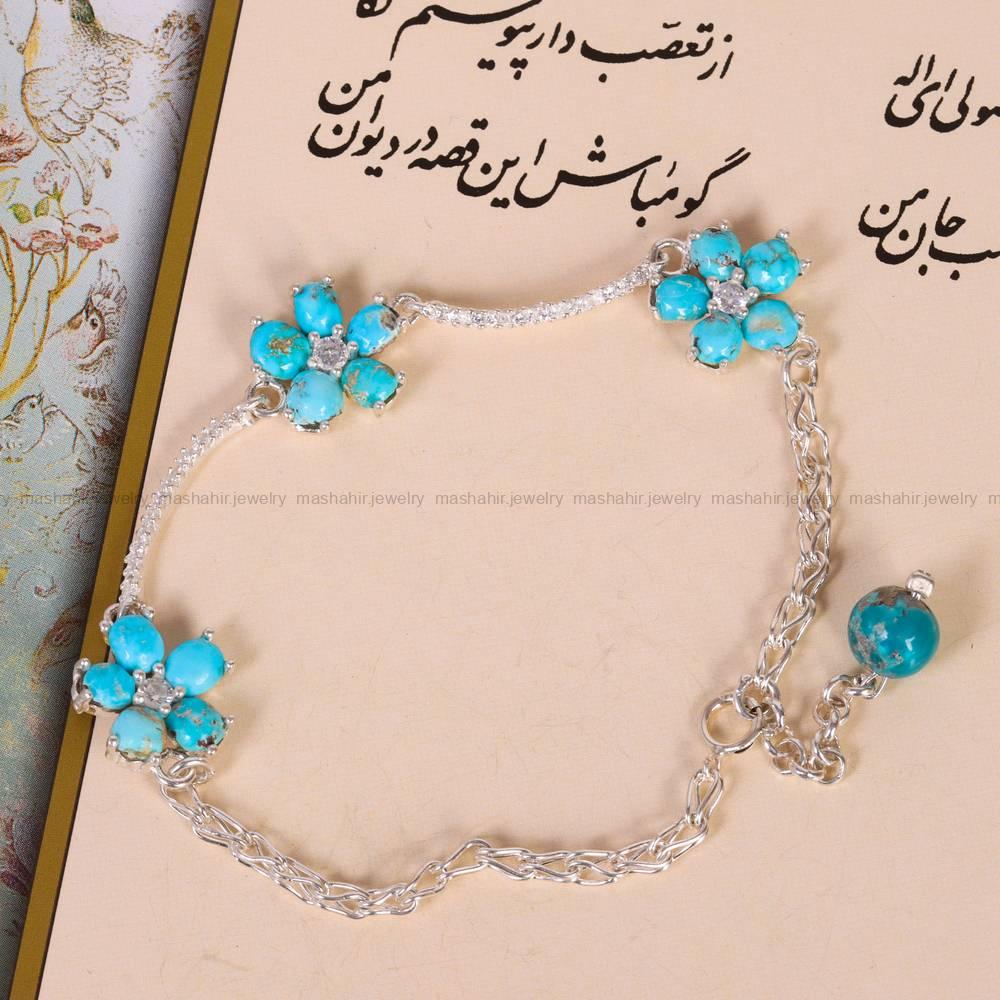 دستبند فیروزه زنانه کد 5658