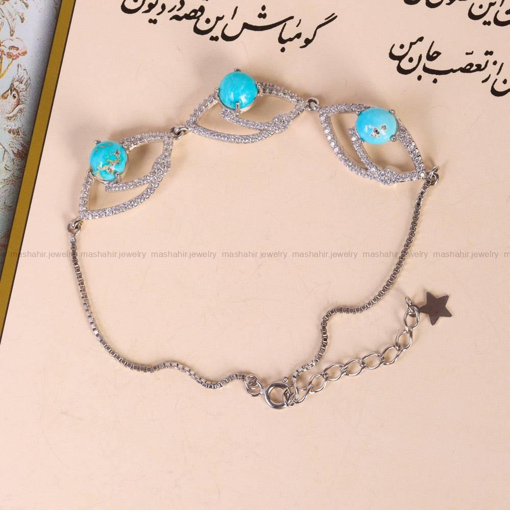 دستبند فیروزه زنانه کد 5665