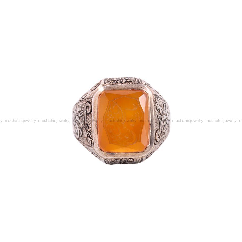 انگشتر عقیق یمن مردانه کد 3637