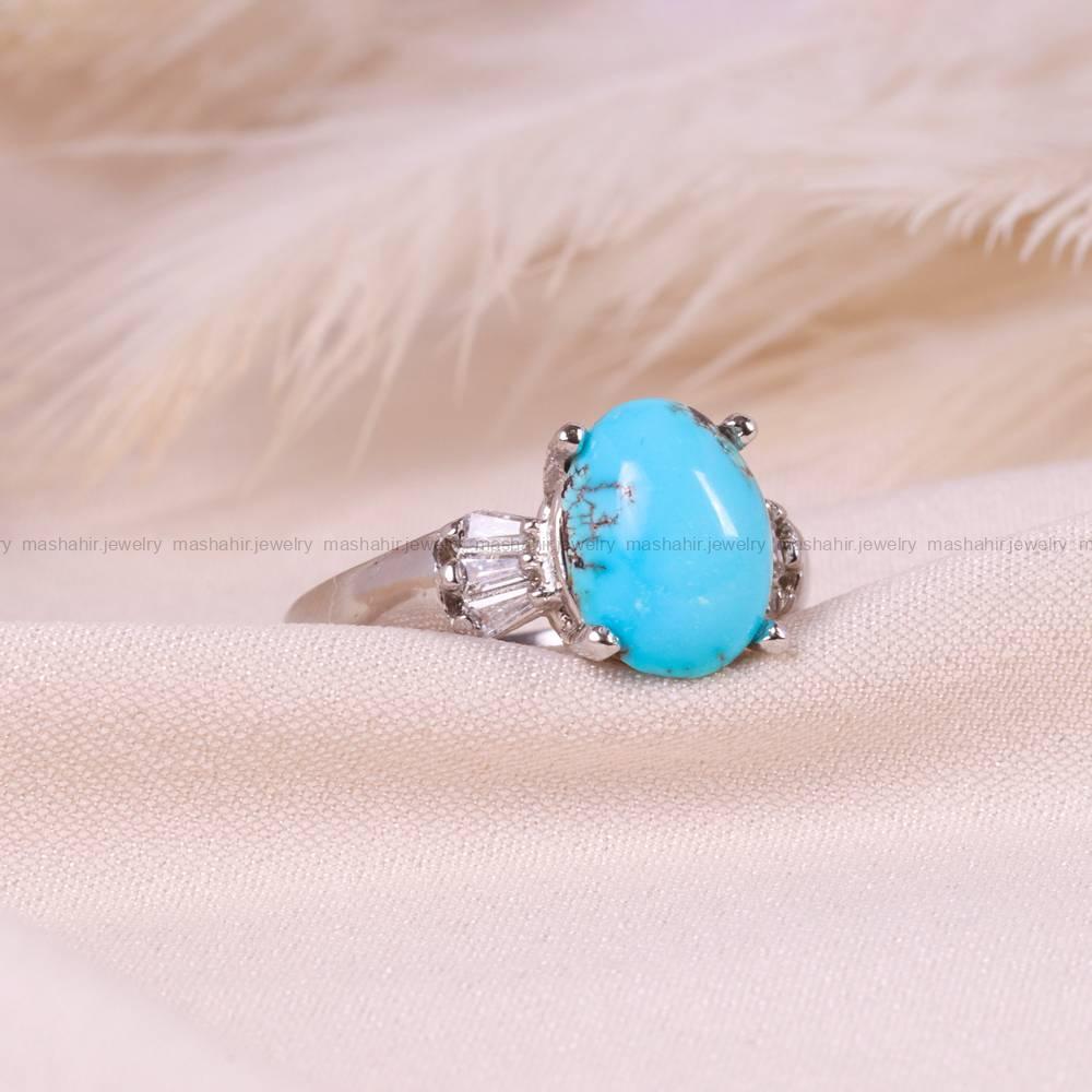 انگشتر فیروزه شجری زنانه کد 5570