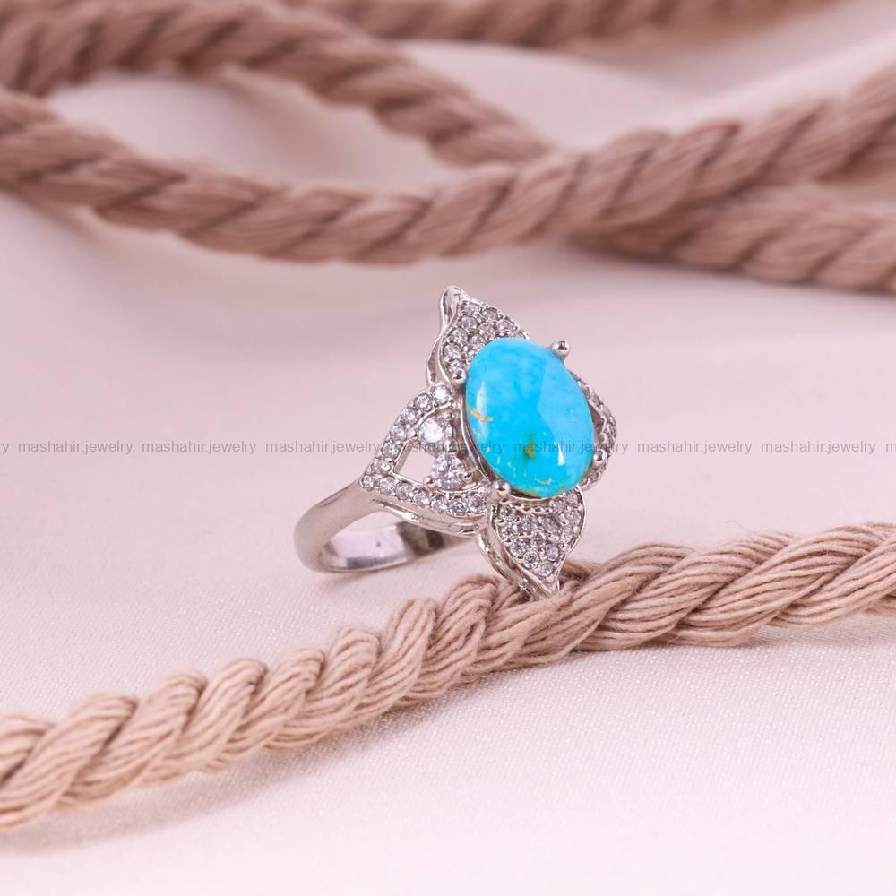انگشتر فیروزه شجری زنانه کد 5575